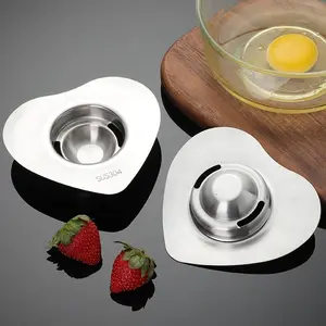 Stainless Steel Egg White Filter, Heart Shaped Egg Yolk Separator, Kitchen Gadgets, Egg Utensils for Home Kitchen Baking House