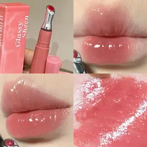 Water-Glow Moisturizing Hydrating Glossy Colored Lip Gloss Balm, Lipstick, Long-Lasting Tinted Lip Oil, Fashionable Date Night Essential for Girls, Lip Care Makeup, Long Lasting Lipgloss