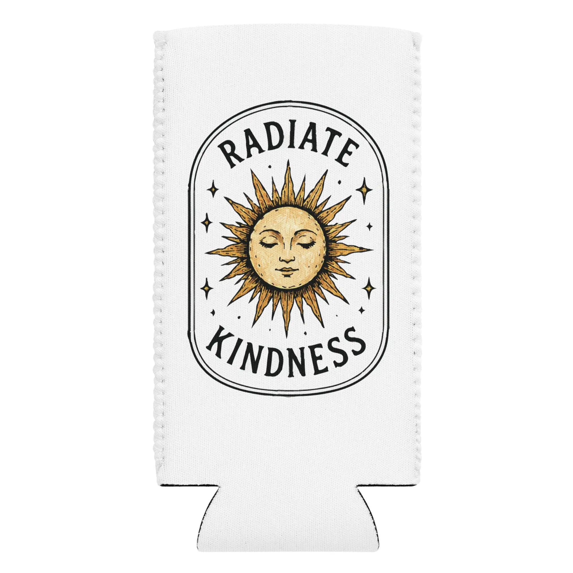 Radiate Kindness Ribbed Insulated Can Koozie, Waterproof Drink Accessory for Beverages