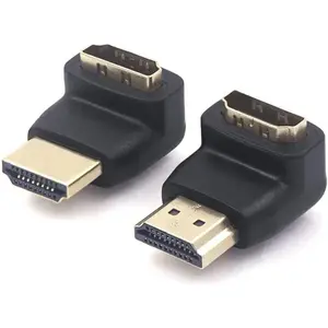 HDMI 90 and 270 Degree Adapter 2-Pack, Right Angle HDMI Male to Female L Adapter Connector 3D&4K Supported