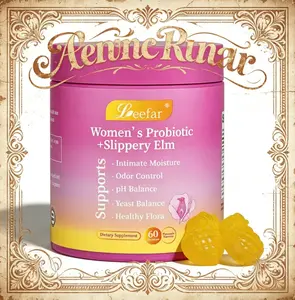 LEEFAR Her Juicy Feminine Probiotics Gummies- All in One Solution with Slippery Elm and Prebiotics&Lactobacillus Probiotic Blend for Women’s pH Balance and Dryness - Hawaiian Pineapple Gummies 60 Count probiotics women