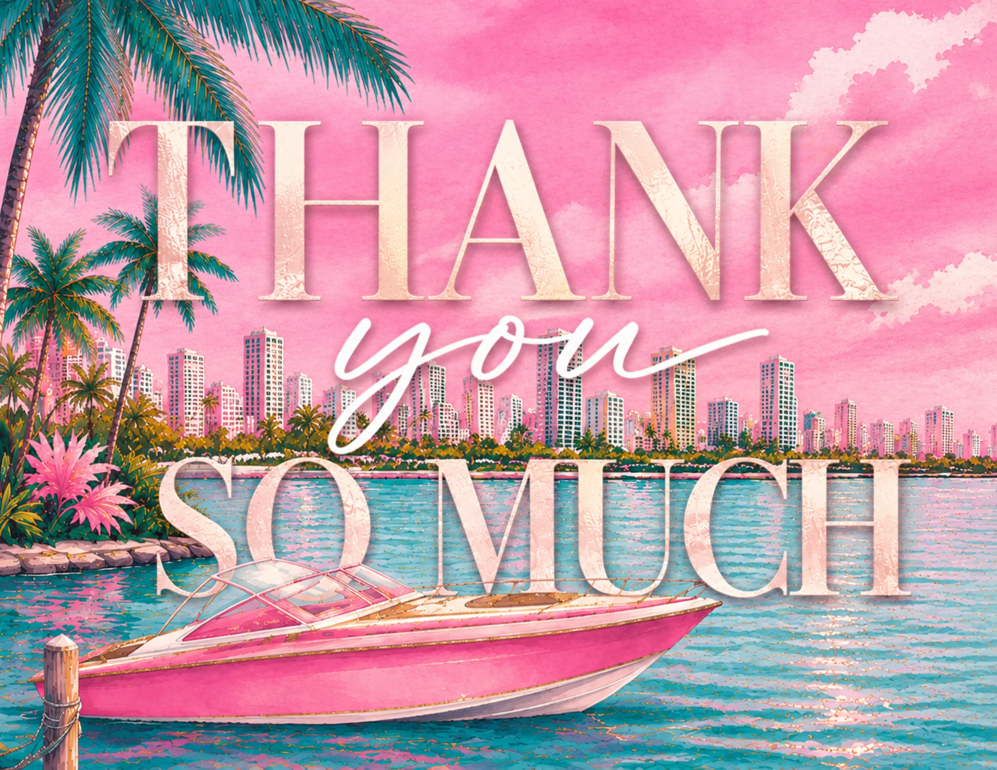 Pink Paradise Vibes Postcard
