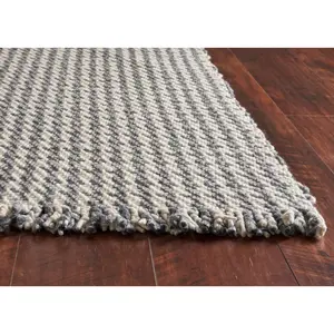 Maui 1342 Ivory/Grey Houndstooth Handwoven Area Rug - KAS
