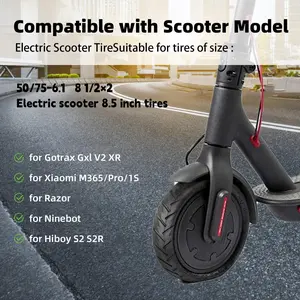 50/75-6.1 scooter tire Replacement, 8.5 Inch Tire and Tube Set,8 1/2×2 Tire and Inner Tubes, for Gotrax Gxl V2/Xiaomi M365/Pro/1S Electric Scooter [Thickened] [Non-Slip] [Shockproof]