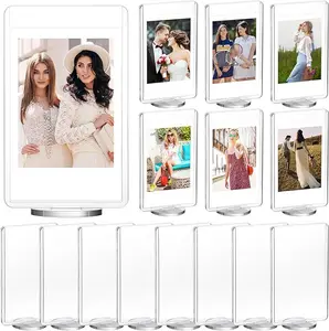 5 Pcs Acrylic Photo Frame with Base Acrylic Photo Display Mini Picture Frames Double Sided,DIY Decorative Acrylic Frame Picture Frame, Home Decor Accessory
