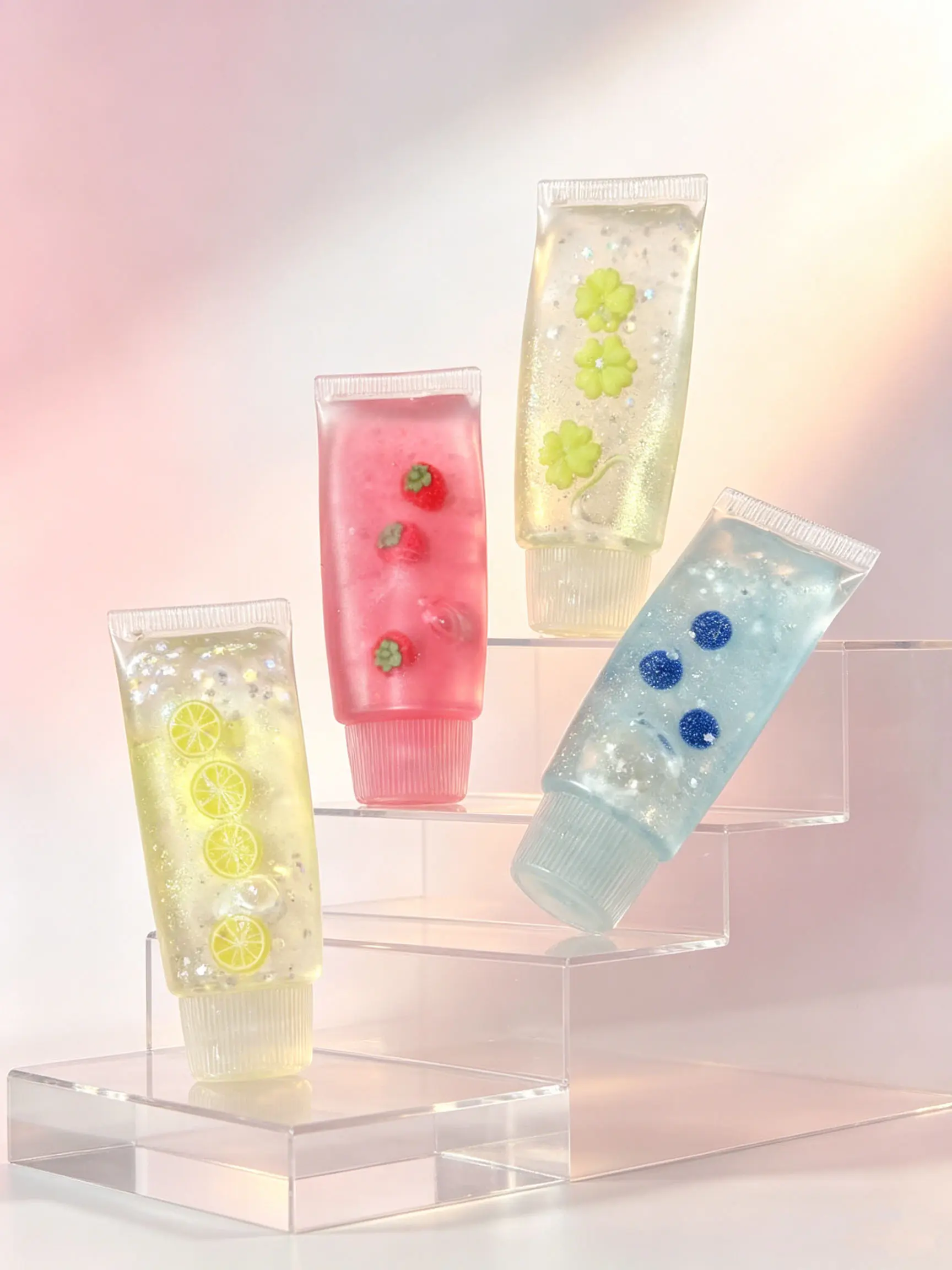 Squishy 4-styles - Toothpaste Tube Clear Gel Squeeze Fidget Sensory Toys No Mess ASMR