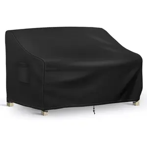 Patio Loveseat Cover , 2-Seater Outdoor loveseat Cover, Patio Furniture Covers with Air Vent and Handles, 54W x 37D x 35H Inches, Black
