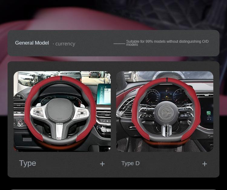 Ultra-Thin, Anti-Slip, Breathable, Quick Spin, All-Season, Nappa Leather Auto Interior Kit, Black with White Stitching