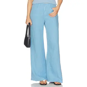 L'AGENCE Amara Wide Leg Pant in Allure Blue