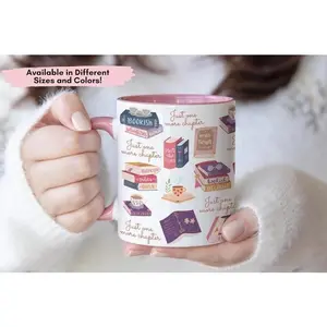 [Sale Up To 50%] Just One More Chapter Mug Girls Book Club Gift Worm Gift Reader Mug Book Lover Gift Reading Mug Librarian Teacher Nerd Gift Coquette Book 11oz ceramic accent mug