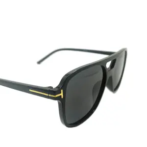 Collective Shop The June Aviator Sunglass - Black Frame with Gold Accents, Lightweight Design, Perfect Size for Everyday Wear