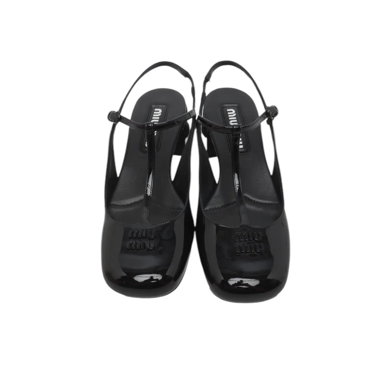 Miu Miu Patent Leather Slingback Pumps Black Size 7.5