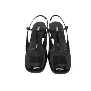 Miu Miu Patent Leather Slingback Pumps Black Size 7.5