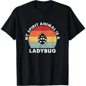 Creative Design  Animal Print Classic Ladybug Spirit Animal With Retro Vibes T-Shirt