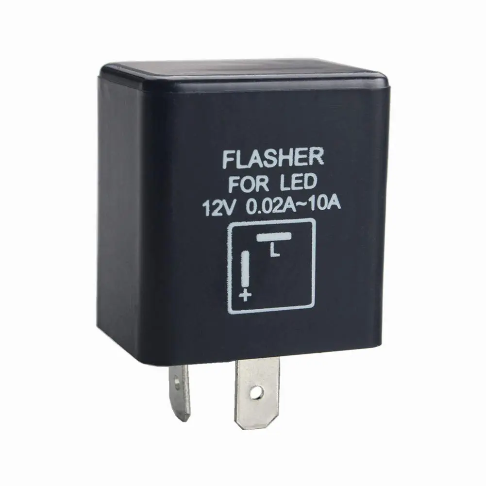 12V Automatic Electronic LED Flasher Relay, 2-Pin CF-12 Model with 0.02A-10A Range, 12V Compatibility for Car & Scooter Turn Signal Lights to Fix Fast Hyper Flash, 1.43 x 1.33 x 1.00 inches, Led Light, Fixes Led Blinking Issues