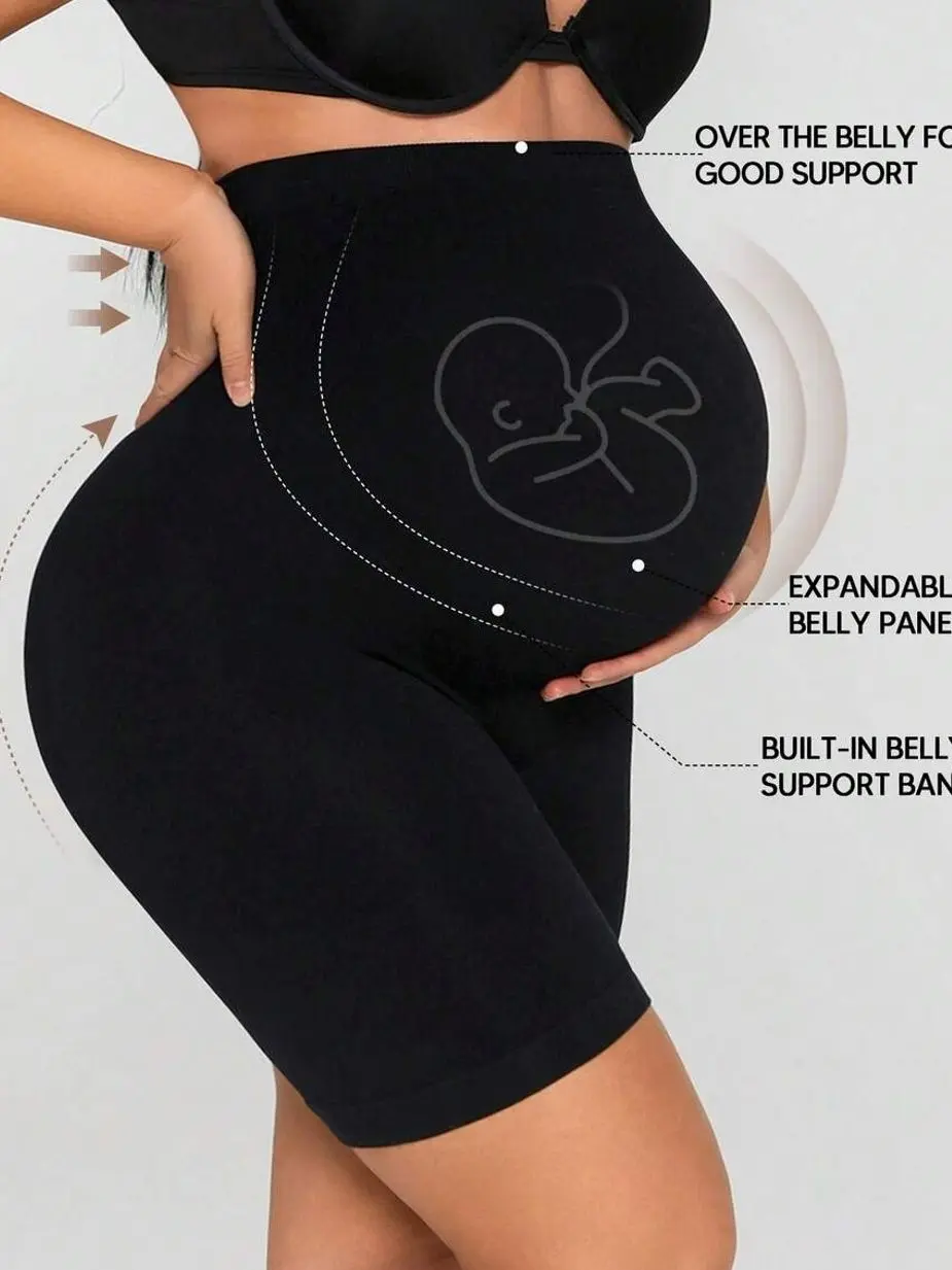 Maternity Knee Length Leggings, High Elasticity Comfortable Casual Pants for Daily Pregnancy Wear