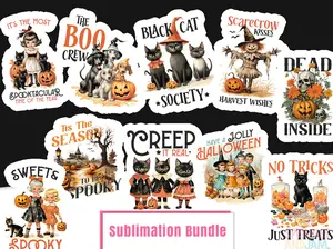 12 - PACK Halloween shirt bundle, vintage, sublimation transfer, sublimation transfer prints for shirts, ready to press, DIY Transfer