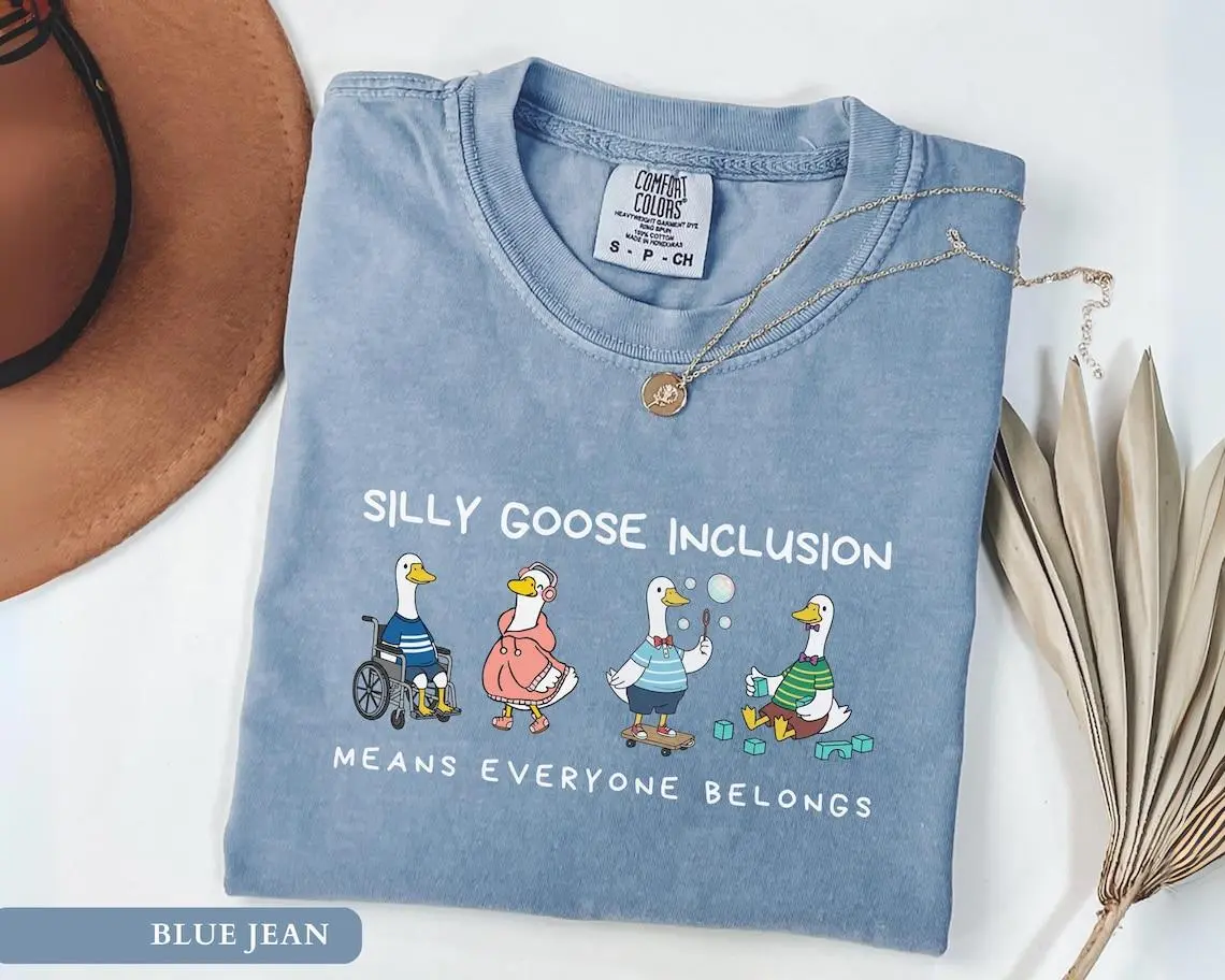 Comfort Colors® Inclusion Teacher Shirt Special Education Tshirt Autism Goose Tee Speech Pathologist Gift Neurodiversity Tee Special Ed Tee Fit Top Women Fabric Womenswear
