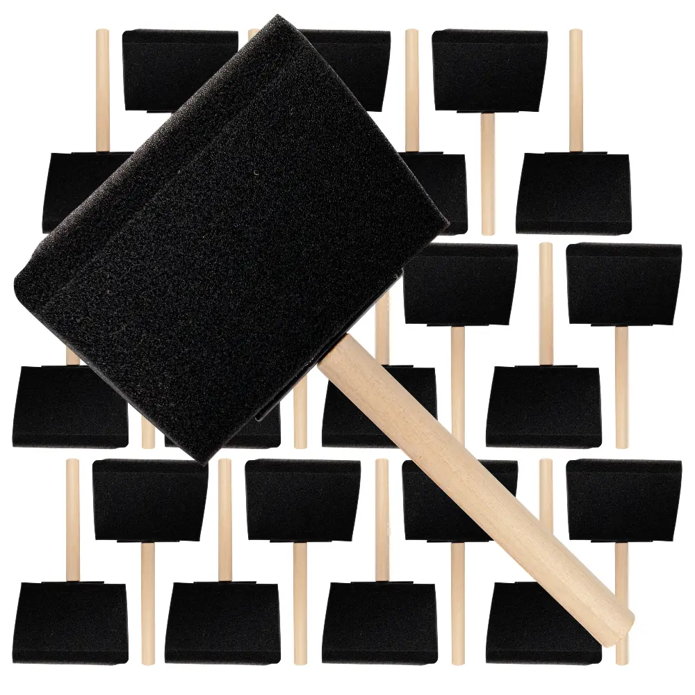 Vermeer Foam Paint Brushes - 24-Count - 4" Disposable Poly Foam Brushes for All Paints, Stains, Varnish & Glue - Home Improvement - Crafts & Hobbies