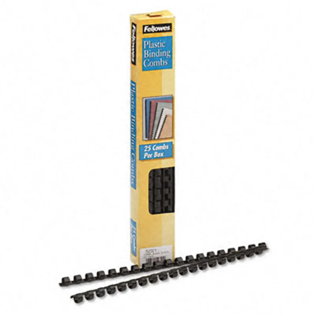 Fellowes Standard 19-Ring Plastic Comb Bindings, 3/8-in Size, 40-Sheets Capacity, Black, 25-Pack, Easy-to-Handle for Commercial & School Furniture Document Binding