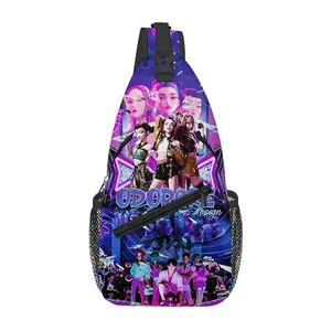 2026 New K-Pop Demon Hunters Small Full Print Cartoon Chest Bag Casual Shoulder Bag