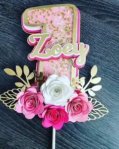 Flower Cake Topper, Flower Shaker cake decor, Flower Topper