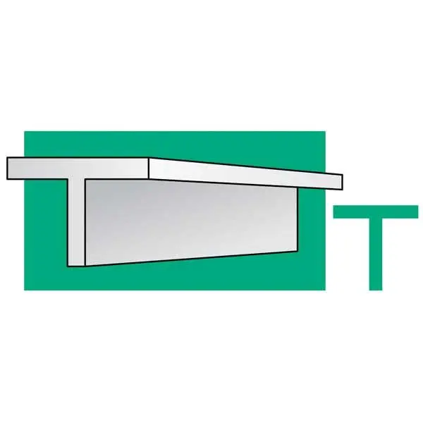 Evergreen Scale Models 762 14" Styrene T-Beam/Column - .056 x .019" pkg(4), A Scale