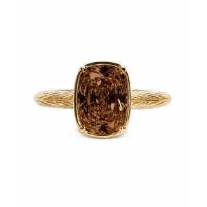 Sterling Silver Mini Chocolate Elongated Cushion Ring
