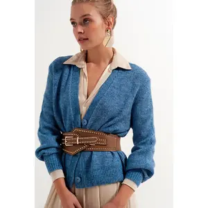 Button Through Cardigan in Blue