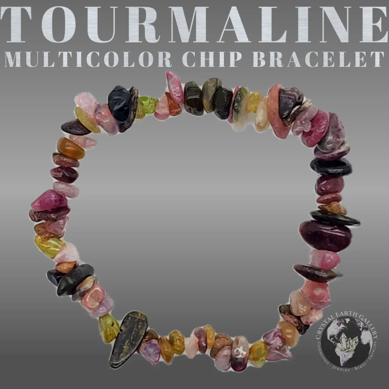 Tourmaline Multicolor Chip Stretch Bracelet