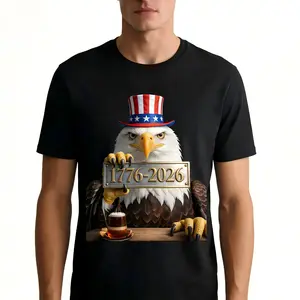 250 Year Celebration Independence Day for Men 100% Cotton Soft Comfortable Crew Neck Short Sleeve Tshirt Versatile Casual