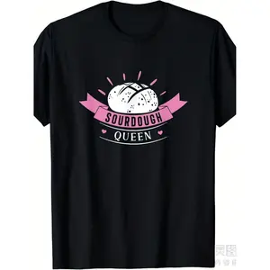 Sourdough Queen Funny Baking T-Shirt - Retro for bread Baker Tee with Sourdough Starter Graphic - Heavyweight 220GSM Shirt for Men & Women