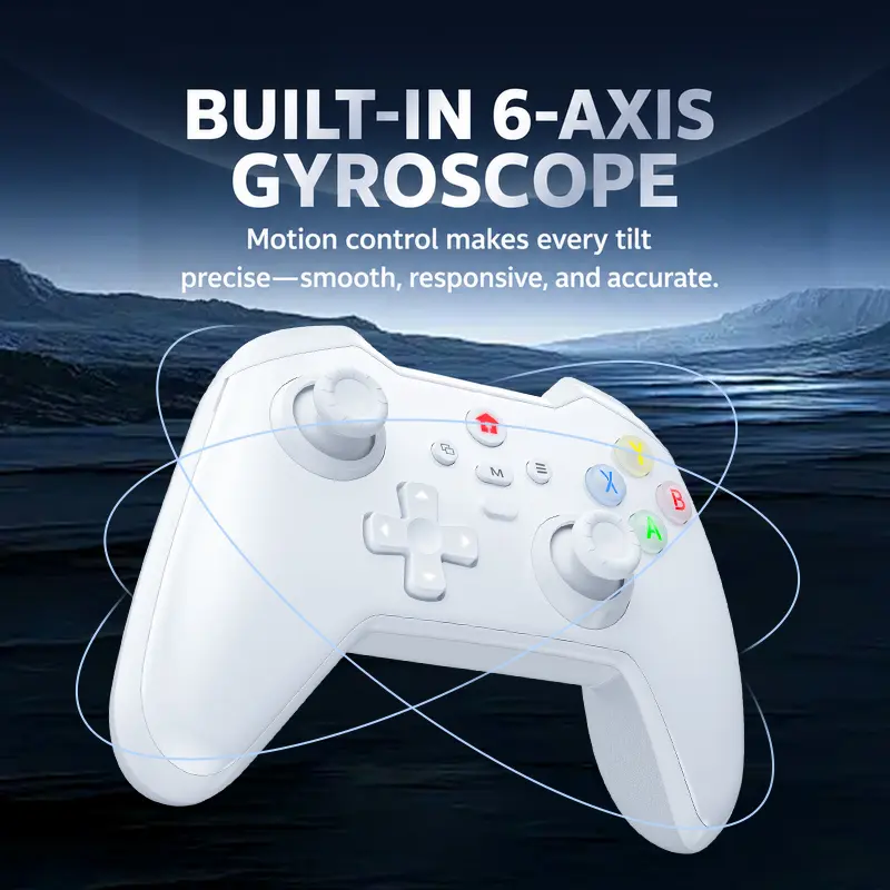 DLK5010 Elite Wireless Gamepad, Tri-Mode Bluetooth/2.4G/Wired Controller for Switch/PC/Android/iOS, Dual Hall Sticks, Linear Hall Triggers, 6-Axis Gyro, Turbo Rapid Fire, Adjustable Vibration, 600mAh, Type-C