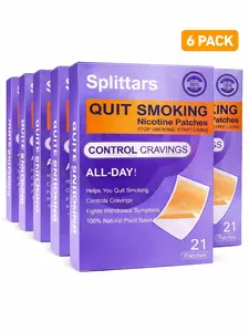6 Pack-Splittars Quit Smoking Aid – Stop Smoking Patches, Smoking Cessation Patches for Nicotine Free Quit Smoking, Natural Anti Smoking Patches with 21 Day Cravings Support – Stop Smoking, Start Living