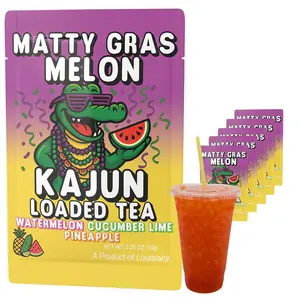 Kajun Loaded Tea – Watermelon + Cucumber Lime + Pineapple Flavor | Sugar Free Energy Tea Powder | 250mg Green Tea and Guarana Caffeine | Zero Calories
