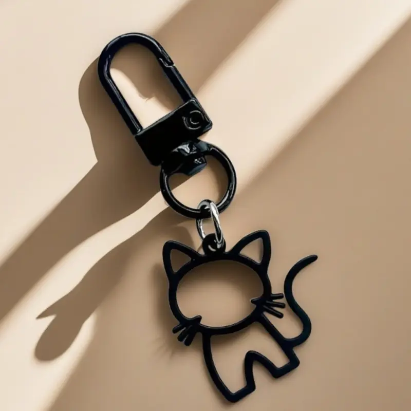 Cute Cat Design Keychain, Trendy Cute Keychain, Hollow Out Design Keychain, Pendant Keychain for Keys & Backpacks, Fashion Accessories for Women & Men, Cute Keychain Accessory, Keyrings