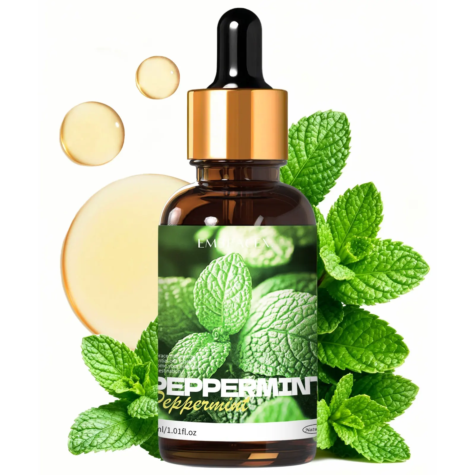 30ML Peppermint Essential Oils with Dropper, Refreshing Scented Air Freshener, Humidifier Diffuser, DIY Soap Candle Bath Car Perfume