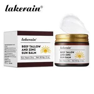 2 Counts Beef Tallow and Zinc Sun Balm, Nourishing Physical Sun Cream, Light Weight Sun Protection, Sun Protective Moisturizer, for All Skin Types, for Outdoor, Hiking, Body Care