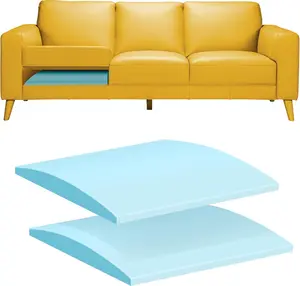 Couch Cushion Support for Sagging Seat,20"X20"X2" High Density Foam Sofa Cushion,Arched Furniture Seat Under Cushion Sag Repair for Loveseat,Blue Set of 2