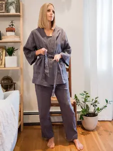 Linen Pajama Set Couple Robe - Bridal Party Pajamas - Easter Pajamas - Loungewear & Menswear