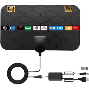 TV Antenna Indoor Digital Antenna,Portable TV Antenna for Local Channels,360°Reception,Support 4K 1080p Smart Television with Amplifier Signal Booster for Free Channels