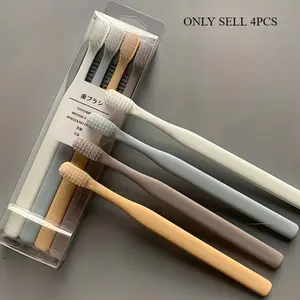 4pcs/box Japanese Toothbrush - Soft Bristle, Adult Small-headed, Disposable Household Manual Toothbrush, Toothbrush Set