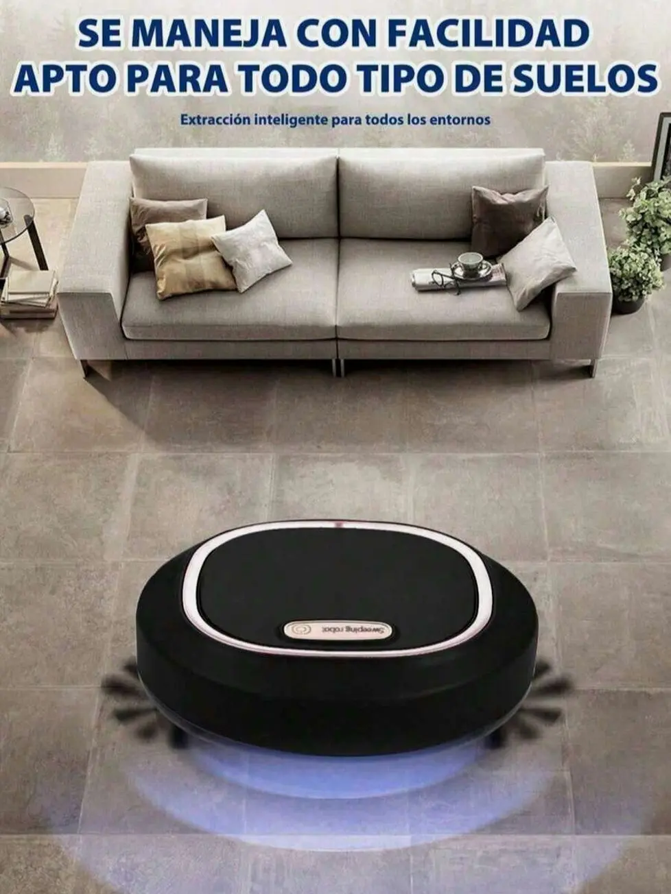 Smart Robot Vacuum and Mop Combo, Automatic Sweeping Cleaner with USB Rechargeable Battery for Pet Hair, Hard Floors, and Carpets