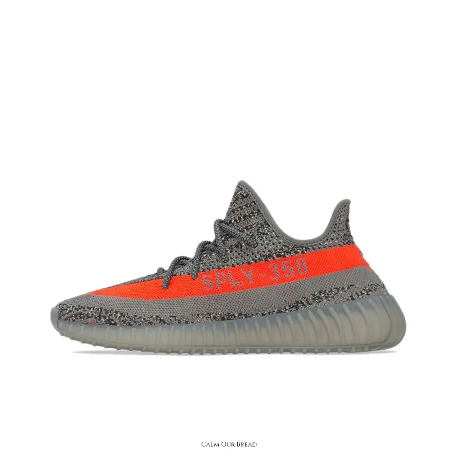 Gray Orange Stripe Speckled Knit Sneakers | Transparent Shock Absorbing Sole & Lightweight Breathable Upper | Daily Travel & Low-intensity Exercise | Reduce Foot Fatigue After All-day Wear