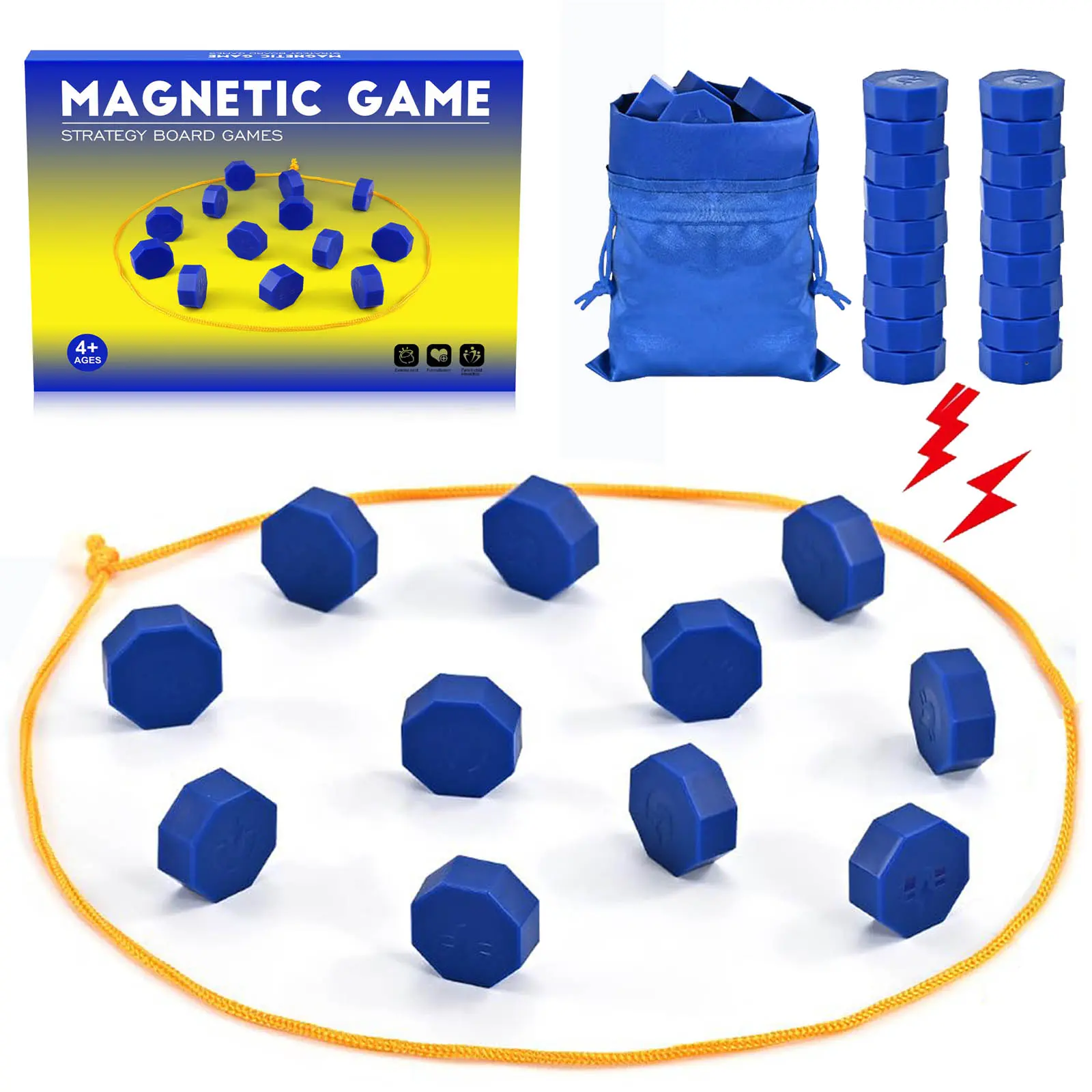 Magnetic Game with Rope, Fun Strategy Toy for Family Gatherings, Indoor Outdoor Travel Camping, Simple Interactive Game for Kids & Adults, Strategy Board Game, Party Board Game, Board Games for Family Night