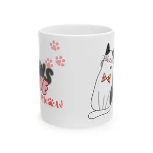 Ceramic Mug, (11oz, 15oz) Paws Love Mew Cat Mug