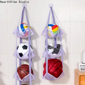 Ball storage hanging bag, household basketball storage basket, ball rack for football at the door, sports equipment rack