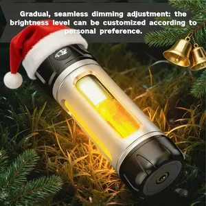 4-Mode Multifunctional Flashlight & Camping Light with Magnetic Suction Dimmable Waterproof Long Battery Life Portable for Outdoor Camping DIY solar  outdoor  lights christmas