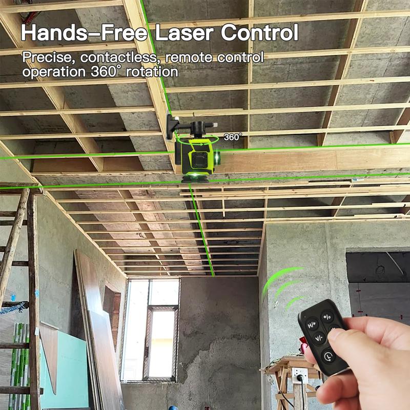 【TikTokShopHolidayHaul】SEESE 12-Line Green Laser Level 3x360° Self-Leveling Remote Control Dual Batteries Full Accessories for Tile Cabinet Home Improvement Gift for Christmas New Year 【TikTokShopHolidayHaul】SEESE 12-Line Green Laser Level 3x360° Self-Leveling Remote Control Dual Batteries Full Accessories for Tile Cabinet Home Improvement Gift for Christmas New Year