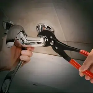 Quick Release Pump Clamp Set, Large & Small Pieces, Groove Joint Pliers Kit, Steel Push Lock, Adjustable Tongue and Slot Clamps